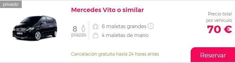 8 plazas. Mercedes Vito. 