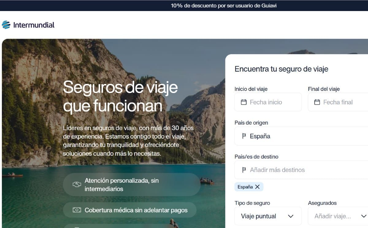 Descuento en seguro viaje de Intermundial
