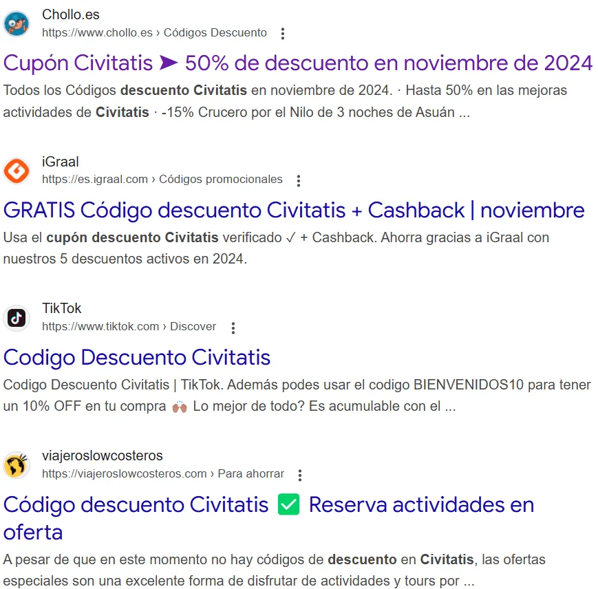 Código descuento de Civitatis