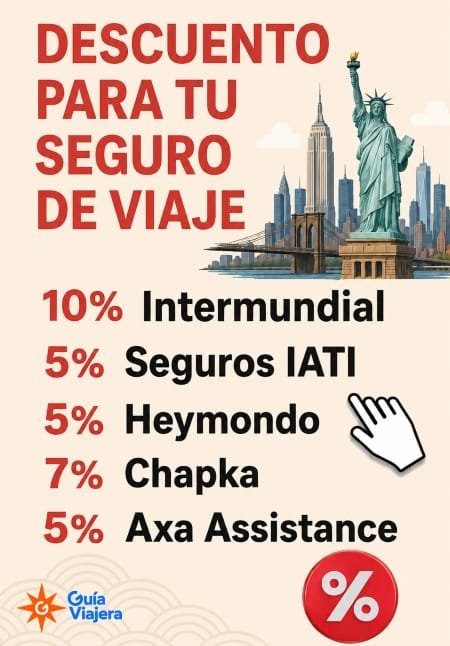 Descuento para seguro de viaje a Nueva York